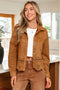 Faux Suede Western Retro Hollowed Detail Jacket
