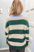 Polyester Striped Pattern Drop Shoulder Pullover Sweater