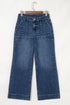 Cropped High Rise Wide Leg Stretch Denim Jeans