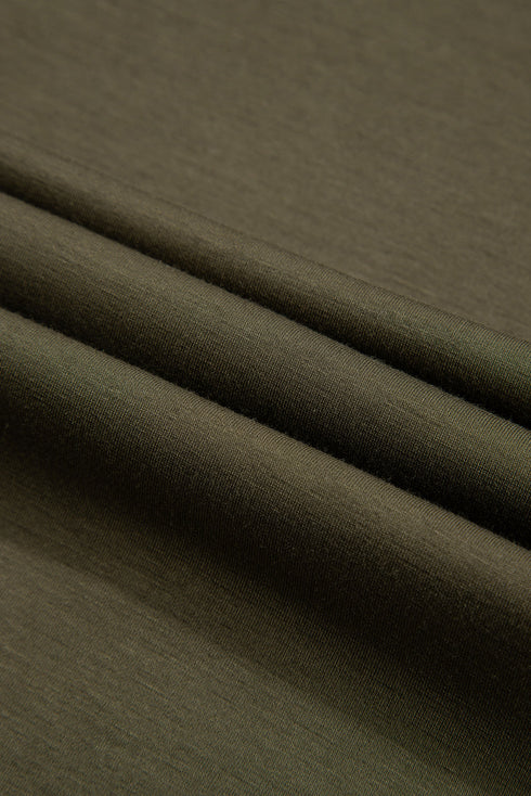 Ruched Detail Long Sleeve Textured Finish Midi Dress