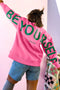 Slogan Print Round Neck Long Sleeve Sweatshirt