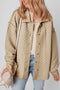 Casual Textured Quilted Puffer Button Front Shacket Jacket