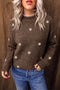 Floral Print High Neck Long Sleeve Sweater