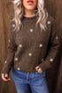 Floral Print High Neck Long Sleeve Sweater