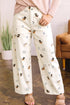 Abstract Dog Print Wide Leg Full Length Jeans