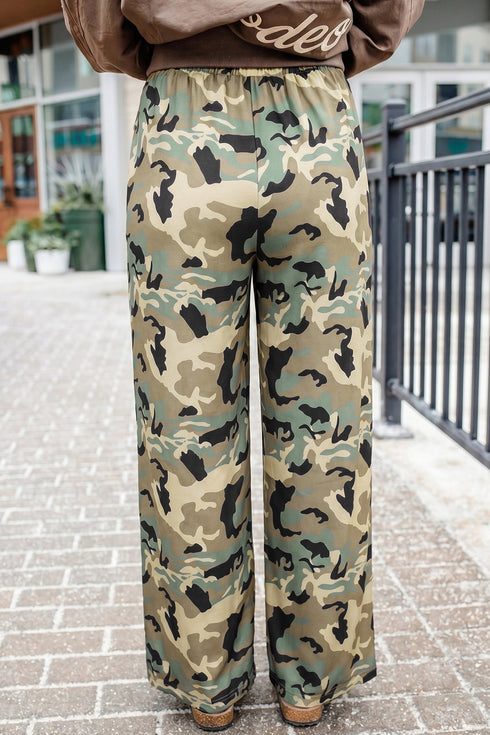 Camouflage Print Street Fashion Drawstring Shift Pants