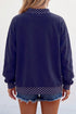 Polka Dot Trim Letter Print Tunic Sweatshirt