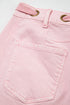 Cotton Denim Grommet Knot Waist Barrel Jeans