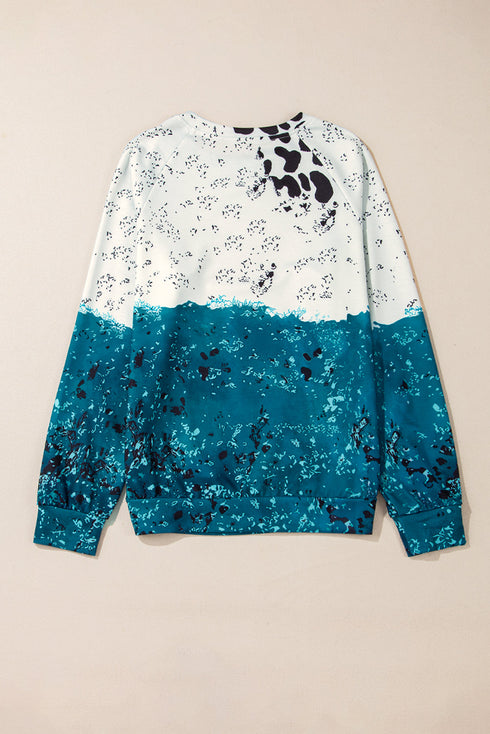 Abstract Print Raglan Sleeve Relaxed Pullover Sweatshirt