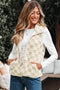 Checkered Sherpa Fleece Snap Button Pocket Vest