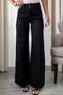 Double Button High Waist Wide Leg Flared Jeans