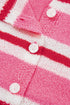 Acrylic Striped Pattern Drop Shoulder Button Cardigan