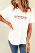 Firework Bow Embroidered Stretch Graphic Tee