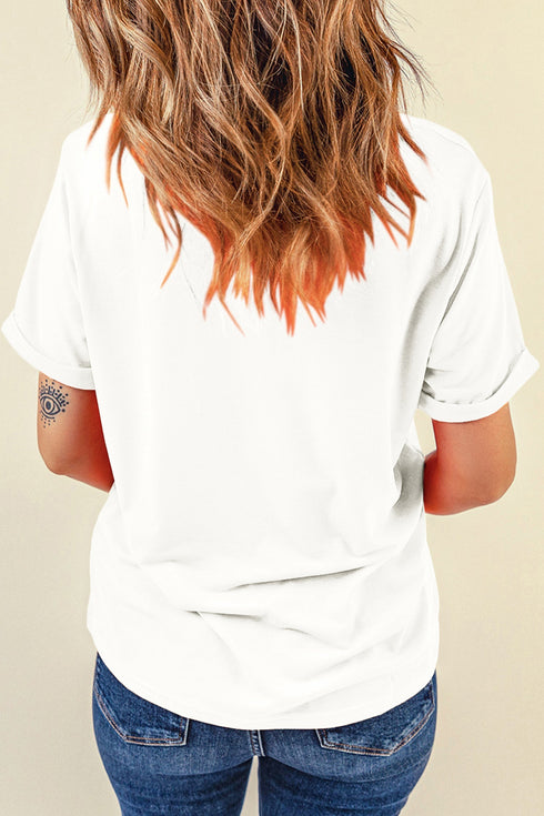 Firework Bow Embroidered Stretch Graphic Tee