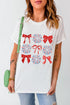 Firework Bow Graphic Rolled Sleeve Crew Neck Tee