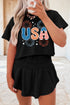 Firework USA Graphic Tee And Smocked Skort Set