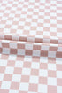 Fitted Checkered Print Ribbed Knit Short Sleeve Shirt