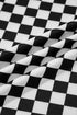 Fitted Checkered Print Ribbed Knit Short Sleeve Shirt