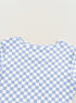 Fitted Checkered Print Ribbed Knit Short Sleeve Shirt