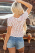Fitted Checkered Print Ribbed Knit Short Sleeve Shirt