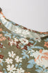 Fitted Floral Print Sheer Mesh Long Sleeve Top