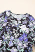Fitted Floral Print Sheer Mesh Long Sleeve Top