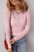 Fitted Long Sleeve Textured Lace Crew Neck Top