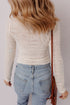 Fitted Long Sleeve Textured Lace Crew Neck Top