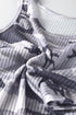 Fitted Ribbed Knit Camouflage Print Scoop Neck Tank Top