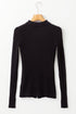 Fitted Ribbed Knit Collared Button Front Cardigan