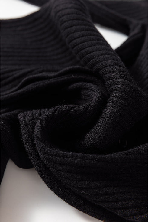 Fitted Ribbed Knit Collared Button Front Cardigan