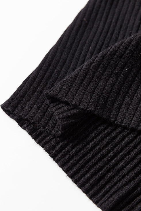 Fitted Ribbed Knit Collared Button Front Cardigan