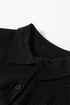 Fitted Ribbed Knit Collared Button Front Cardigan