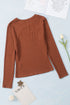 Fitted Ribbed Knit Long Sleeve Peekaboo Cutout Top