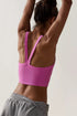 Fitted Ribbed Knit Scoop Neck Curved Hem Tank Top