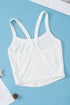 Fitted Ribbed Knit Scoop Neck Curved Hem Tank Top