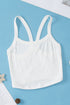 Fitted Ribbed Knit Scoop Neck Curved Hem Tank Top