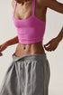 Fitted Ribbed Knit Scoop Neck Curved Hem Tank Top