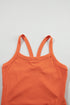 Fitted Ribbed Knit Scoop Neck Curved Hem Tank Top