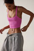 Fitted Ribbed Knit Scoop Neck Curved Hem Tank Top