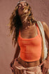 Fitted Ribbed Knit Scoop Neck Curved Hem Tank Top