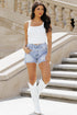 Fitted Ribbed Knit Scoop Neck Curved Hem Tank Top