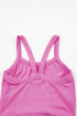 Fitted Ribbed Knit Scoop Neck Curved Hem Tank Top
