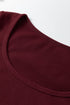 Fitted Ribbed Long Sleeve U Neckline Cropped Top
