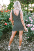 Fitted Scoop Neck Striped Ribbed Knit Dress