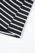 Fitted Scoop Neck Striped Ribbed Knit Dress