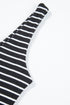 Fitted Scoop Neck Striped Ribbed Knit Dress