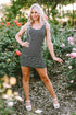 Fitted Scoop Neck Striped Ribbed Knit Dress