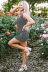 Fitted Scoop Neck Striped Ribbed Knit Dress