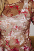 Fitted Sheer Mesh Floral Print Long Sleeve Top